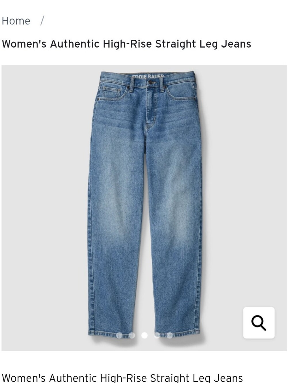 Eddie Bauer Women's Straight-Leg Blue Denim Jeans